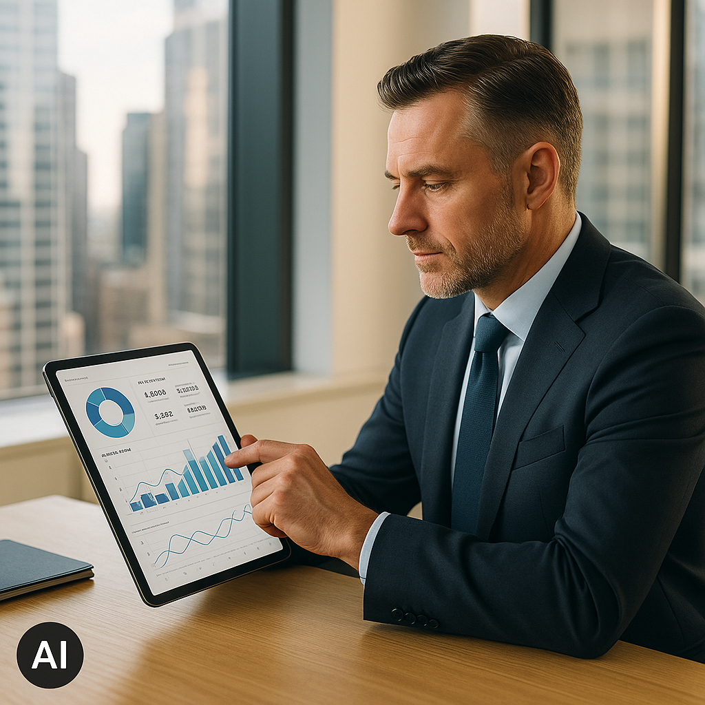 Lider analizuje profil na LinkedIn